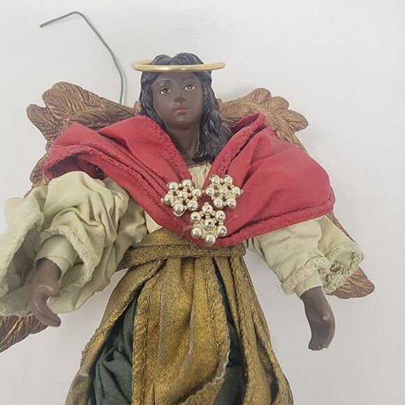 African American Black Angle Christmas Tree Ornament Decor - Picture 2 of 9